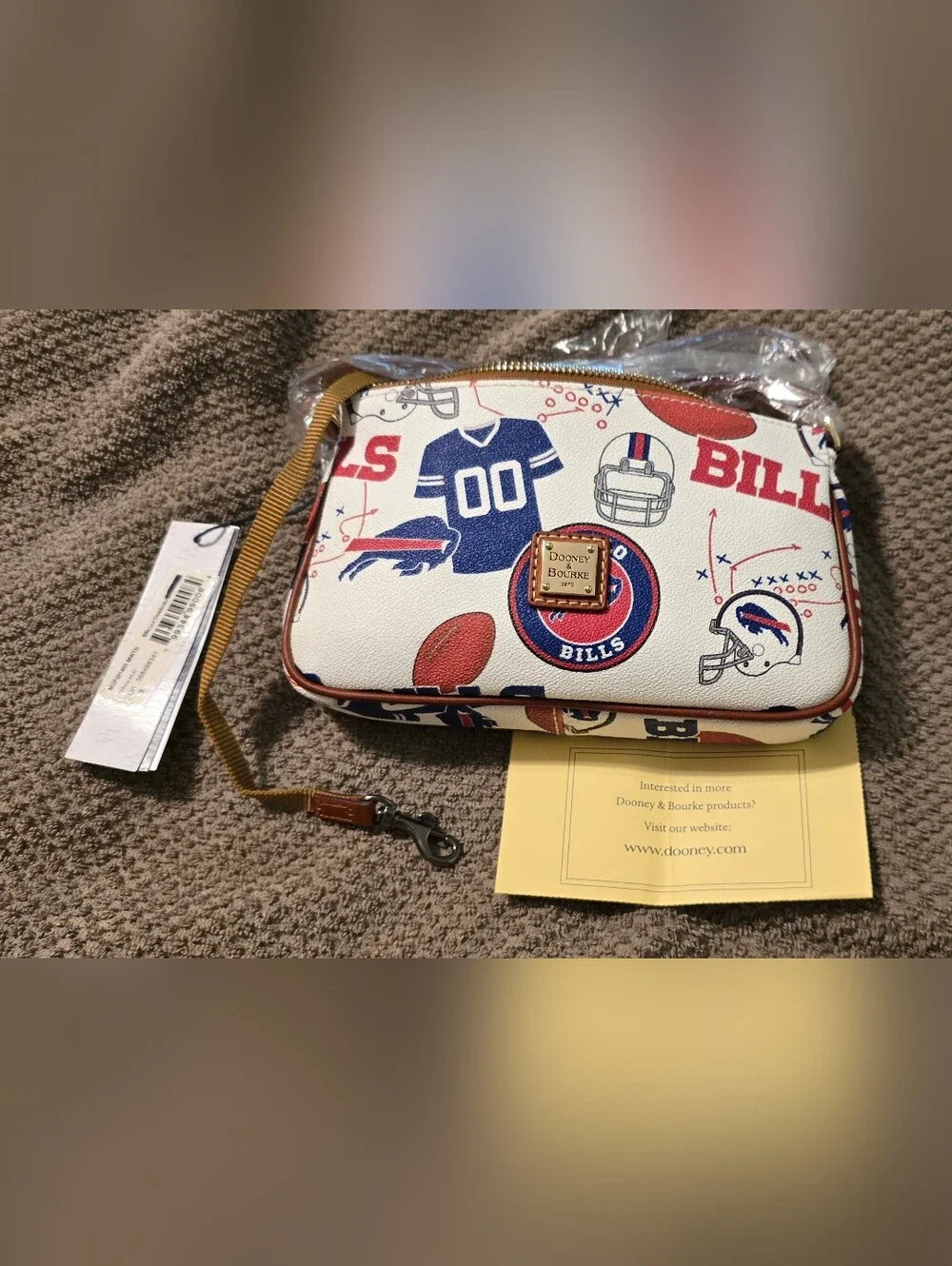 Dooney & Bourke Buffalo Bills Lexi Crossbody with Brown Leather Trim NWT